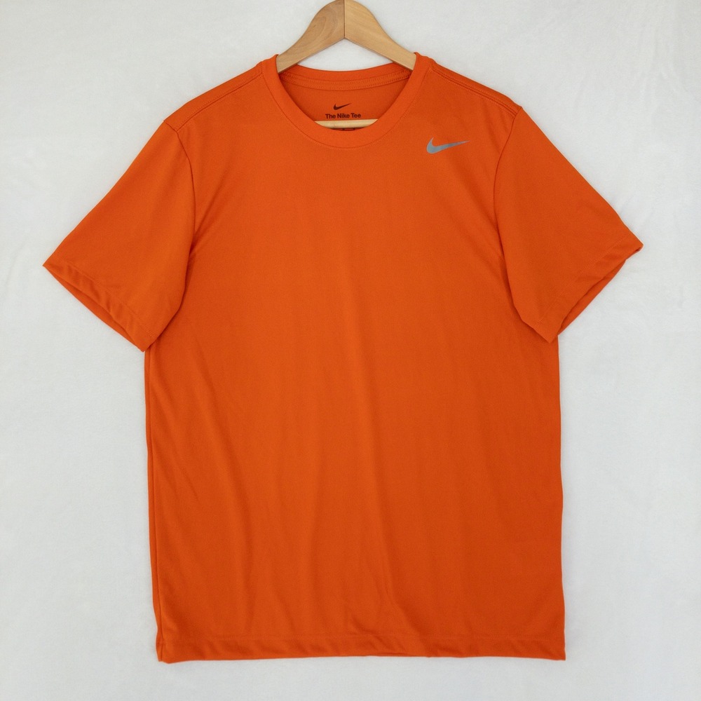 Nike Team Legend Crew Neck Shirt Mens Medium Orange Short Sleeve Tee Dri-FIT